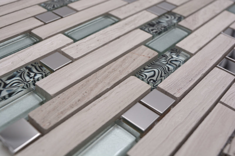 Transluzent Stein Beige Mix Mosaikfliese - Wand Fliesen Online Kaufen