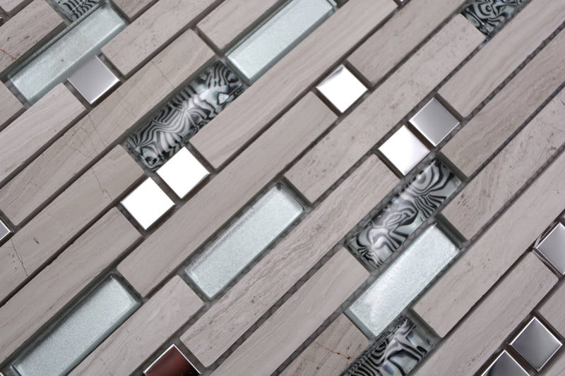 Transluzent Stein Beige Mix Mosaikfliesen