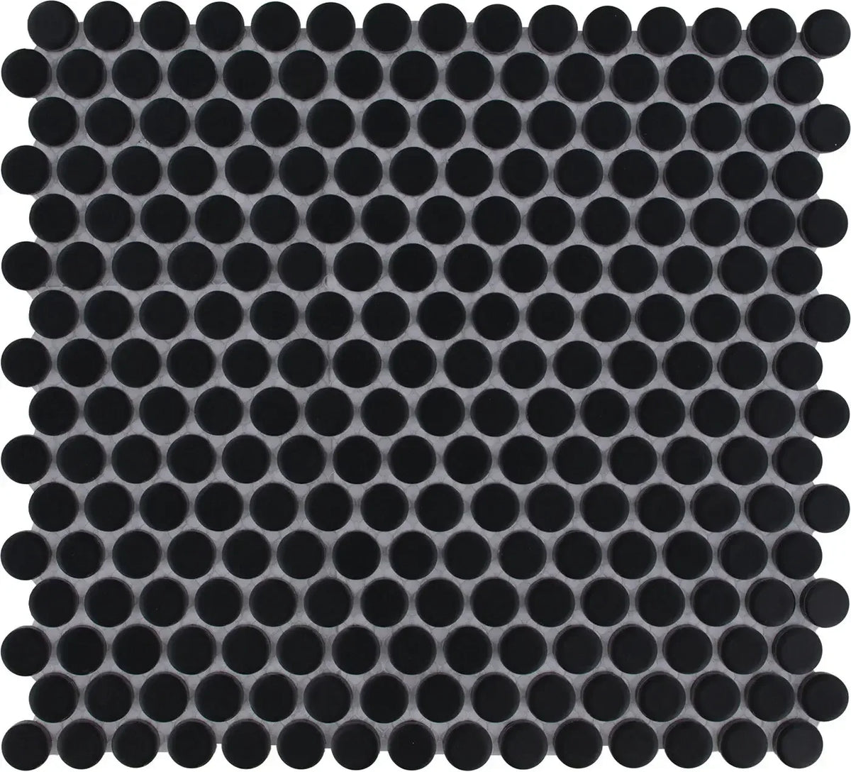 Venetian Noir | Mattes Penny Rund Mosaik