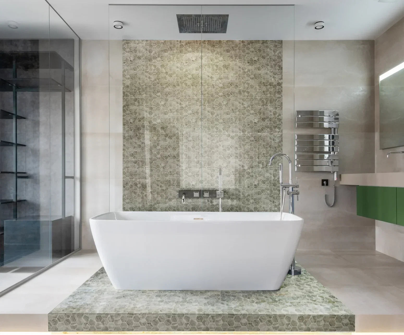 Verde Riviera | Premium Hexagon Marmor Mosaik Platte