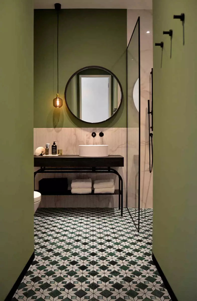 Marmor Grün Beige Muster Mosaik Fliesen
