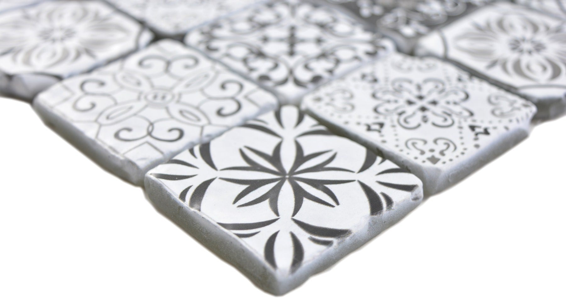 Vintage Weis Mosaikfliese Muster