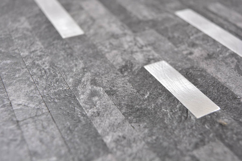 Vinyl Silber Stein Mix Selbstklebende Mosaikfliese