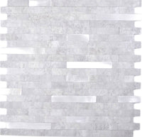 Vinyl Weiss Stein Mix Selbstklebende Mosaikfliese in Marmoroptik