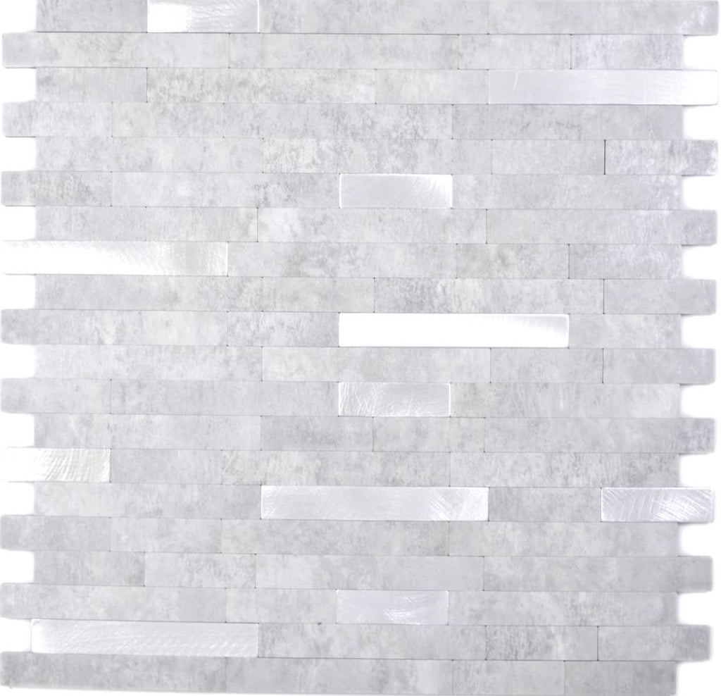 Vinyl Weiss Stein Mix Selbstklebende Mosaikfliese in Marmoroptik