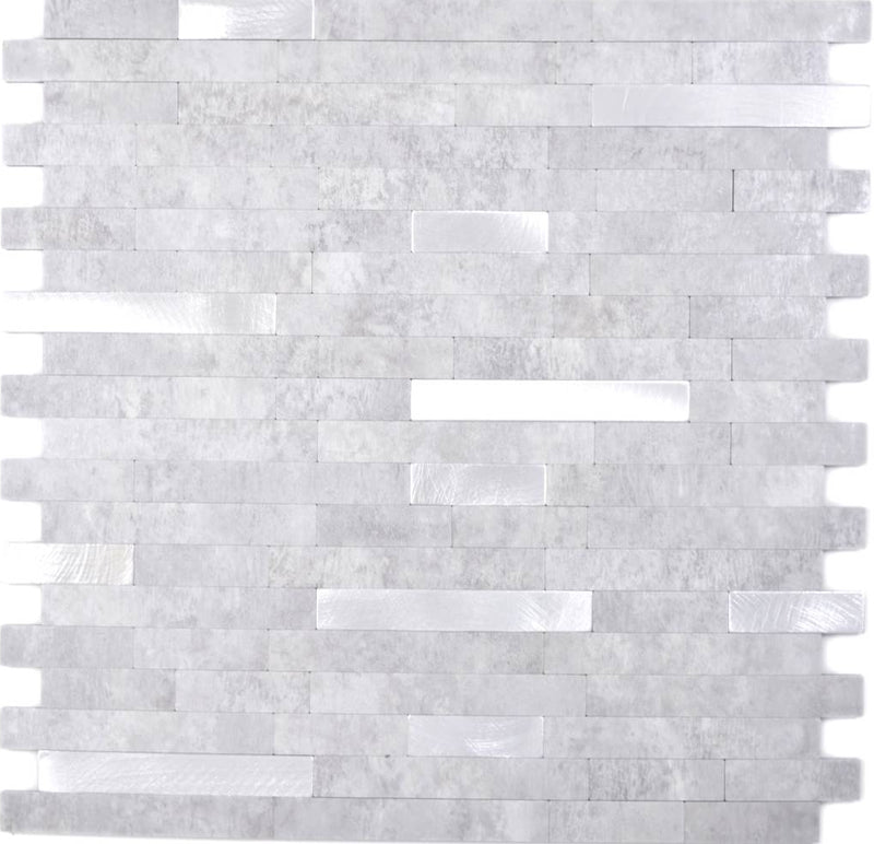 Vinyl Weiss Stein Mix Selbstklebende Mosaikfliese in Marmoroptik