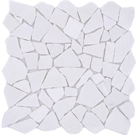 Weiße Riviera-Kiesel Marmor Mosaikfliese Marmor Mosaikfliese