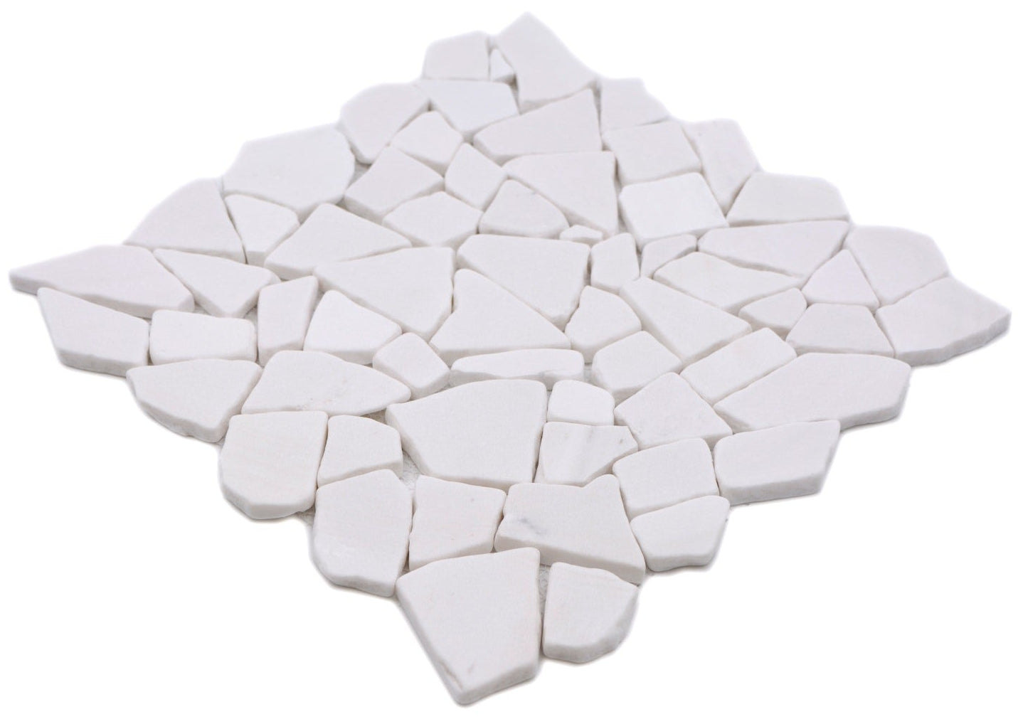 Weiße Riviera-Kiesel Marmor Mosaikfliese Frostfest