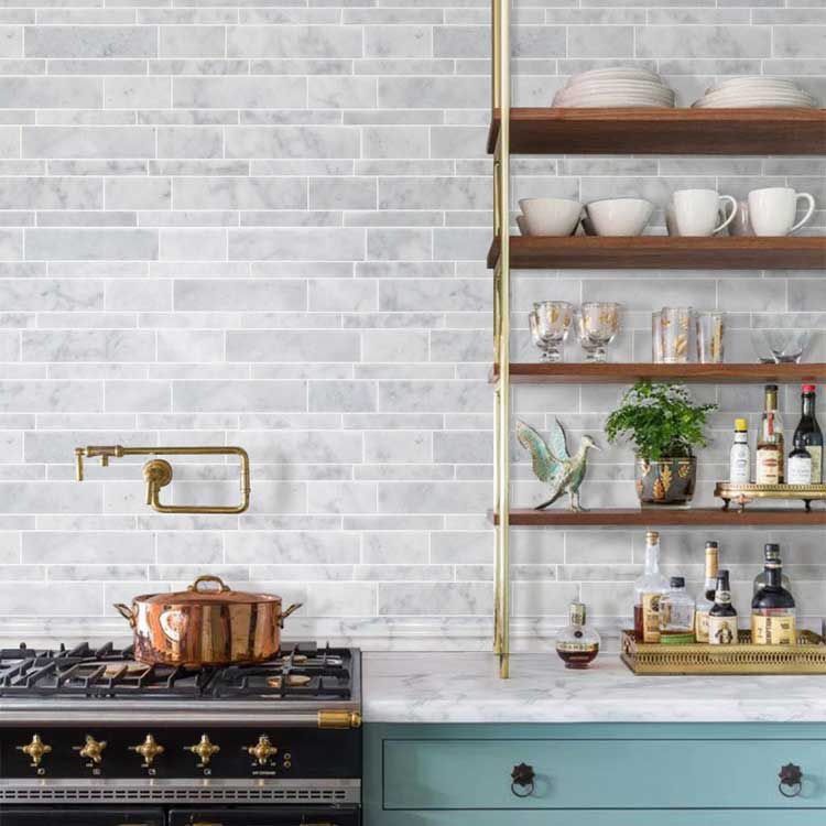 Weiss Carrara Marmor Stein Mosaik Fliesen