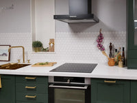 Weiss Glanz Porzellan Hexagon Mosaikfliese Küchen Rückwandfliese