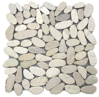 Weiss Flusskiesel Matt Kieselstein Mosaikfliese