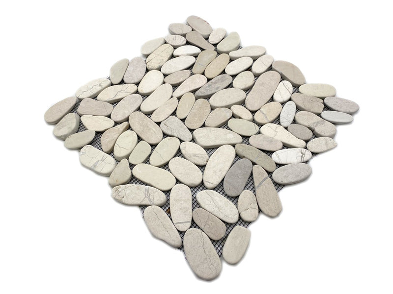 Weiss Flusskiesel Matt Kieselstein Mosaikfliesen Schweiz Online Kaufen