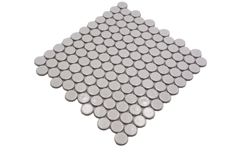 Weiss Glanz Rund Knopf Mosaikfliese Online Kaufen