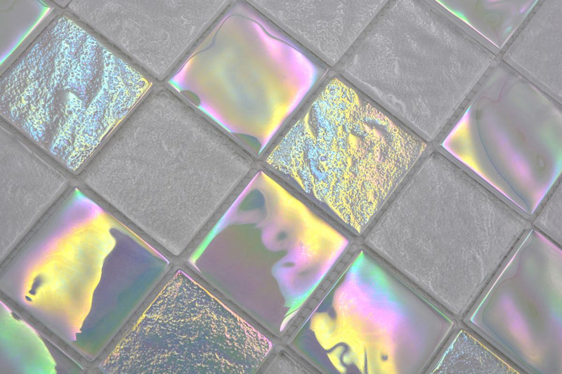 Weiss Glanz Mosaik Fliese 48x48 mm