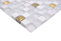 Weiss Gold Mix Mosaikfliese