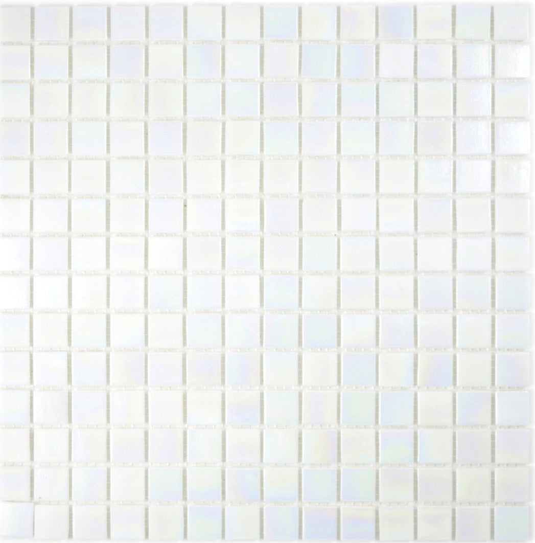 Weiss Irisierendes Mosaik Glas Plättli