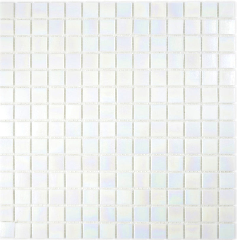 Weiss Irisierendes Mosaik Glas Plättli