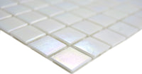 Weiss Irisierendes Mosaik Glas Plättli Bad & Küche
