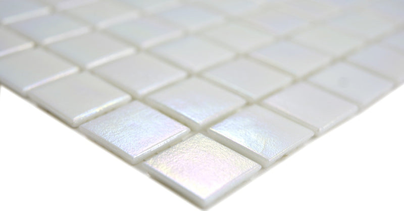 Weiss Irisierendes Mosaik Glas Plättli Bad & Küche