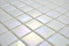 Weiss Irisierendes Mosaik Glas Plättli Innen & Aussen