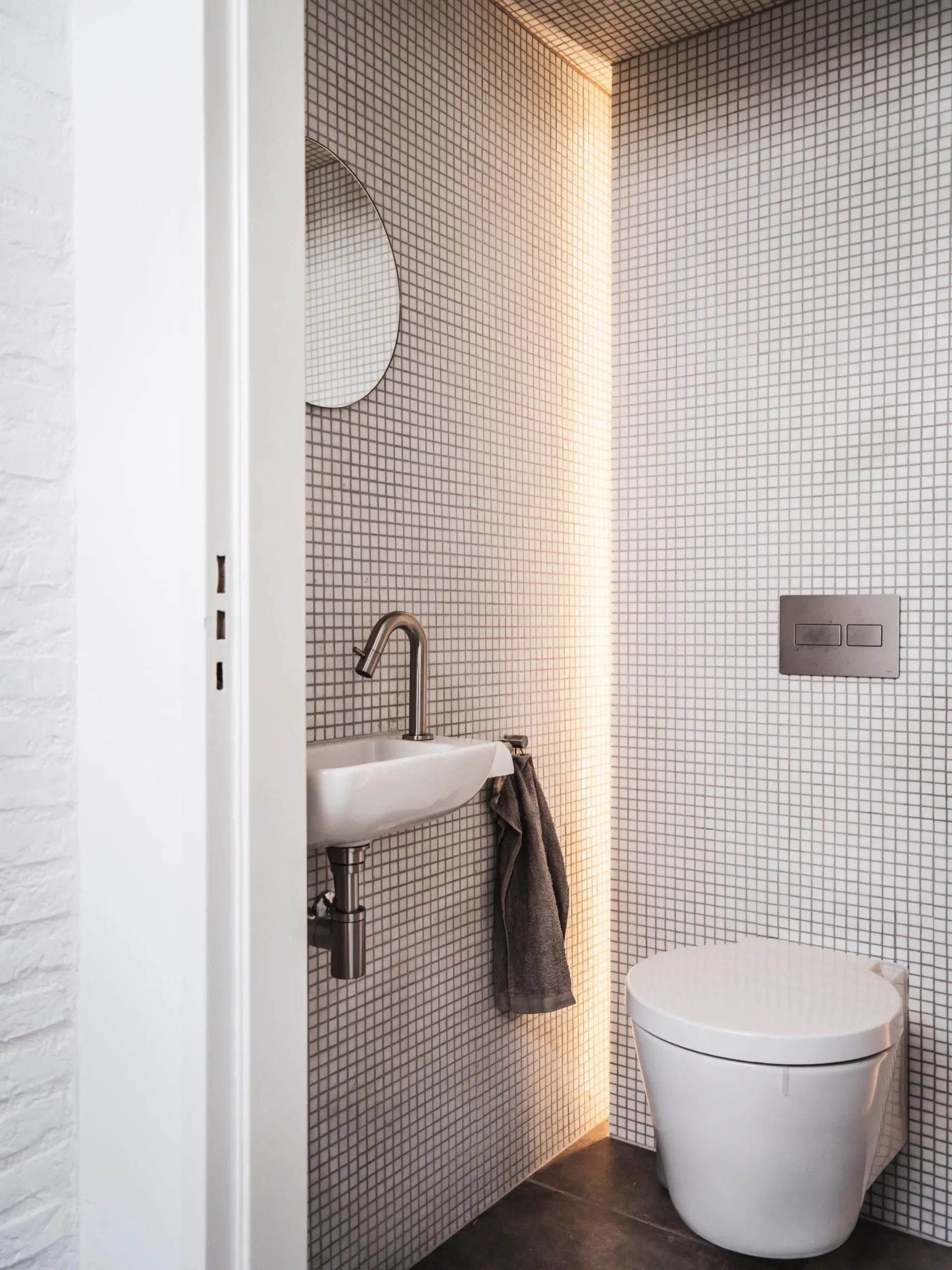 Weiss Körnig Quadrat Glas Mosaik Fliese Bad