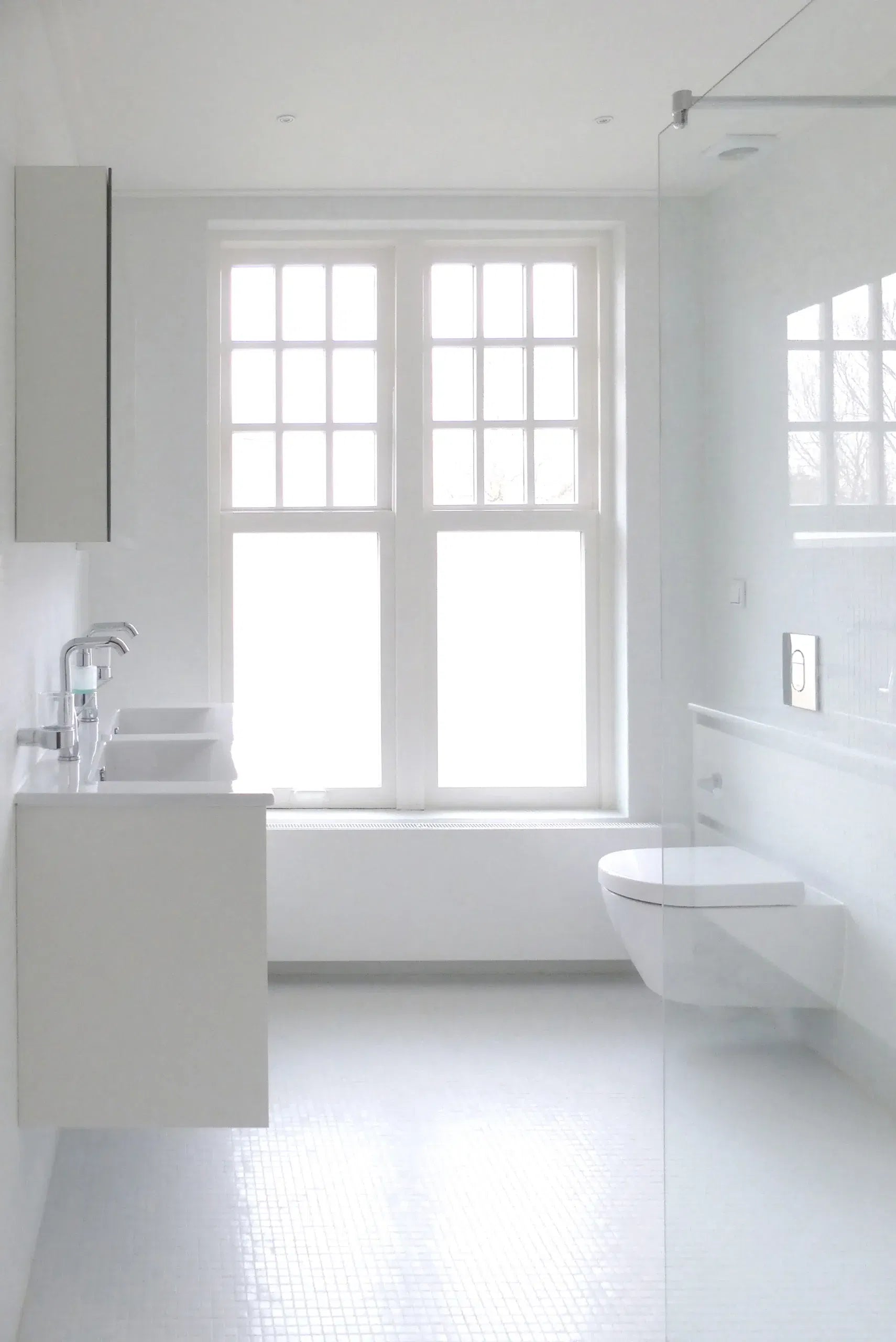Weiss Körnig Quadrat Glas Mosaik Fliese Innendesign