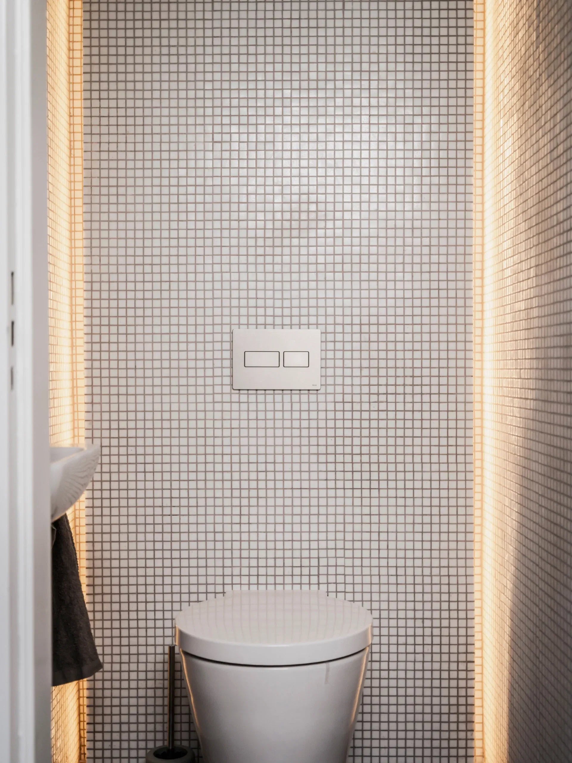 Weiss Körnig Quadrat Glas Mosaik Fliese Rückwand