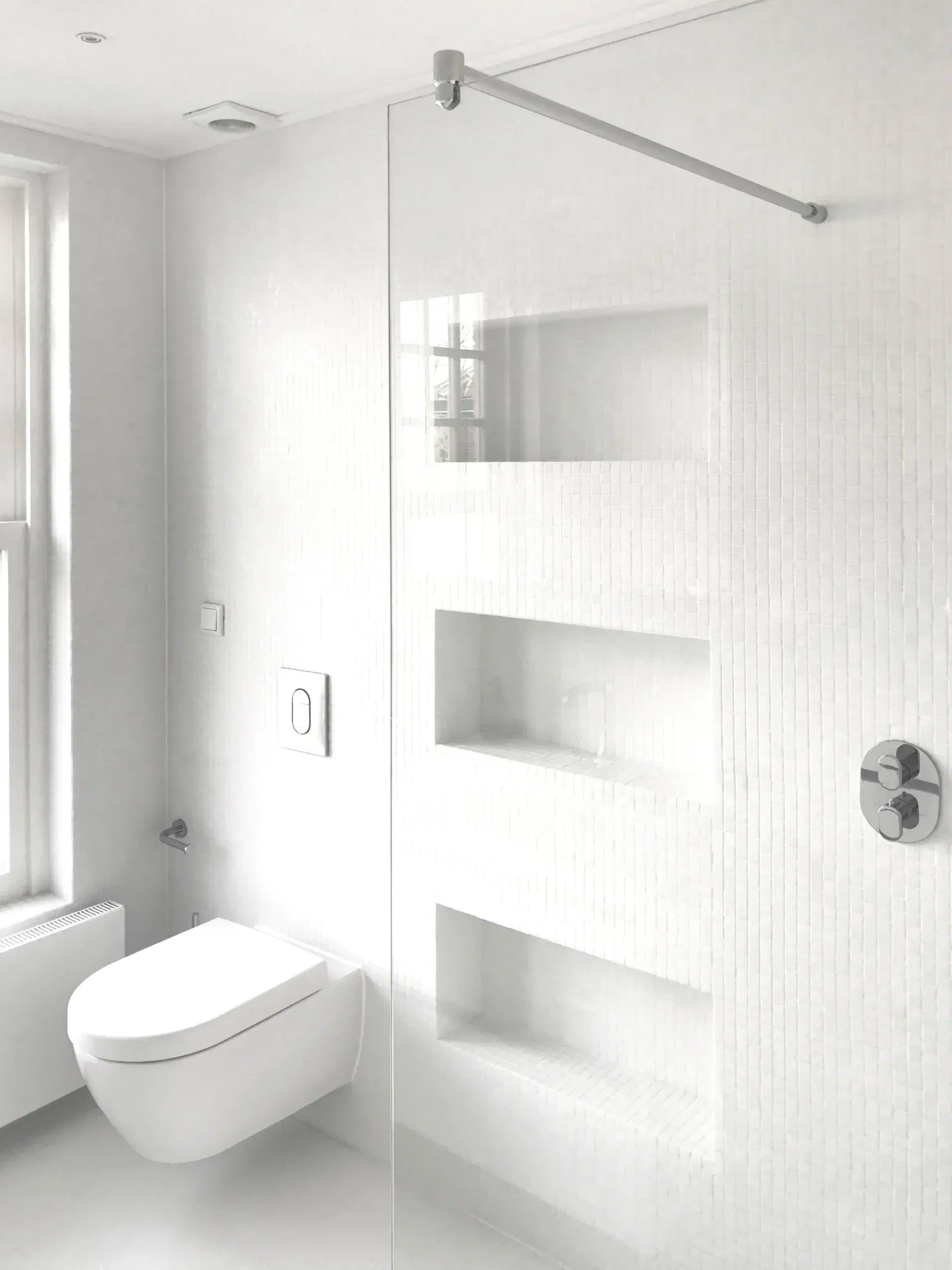 Weiss Körnig Quadrat Glas Mosaik Fliese Wand und Boden