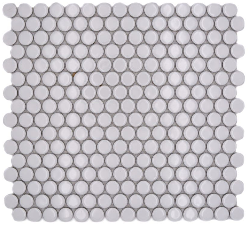 Weiss Keramik Rund Knopf Glanz Mosaikfliese
