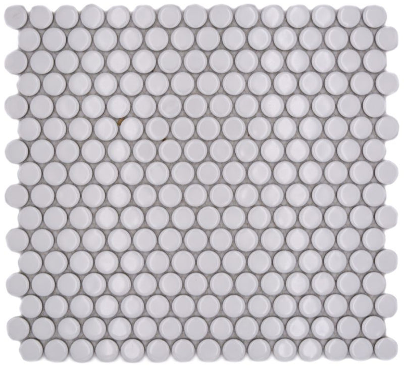 Weiss Keramik Rund Knopf Glanz Mosaikfliese