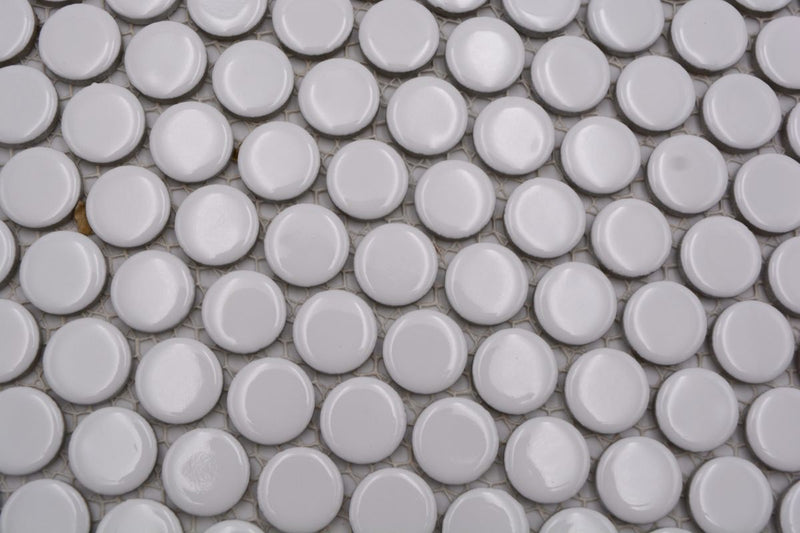 Weiss Keramik Rund Knopf Glanz Mosaikfliesen 