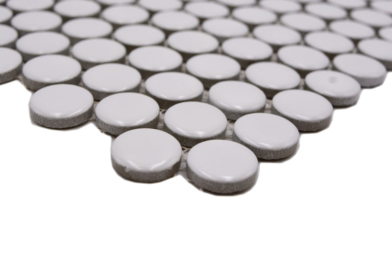 Weiss Keramik Rund Knopf Glanz Mosaikfliesen Schweiz