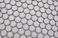 Weiss Keramik Rund Knopf Matt Mosaikfliesen