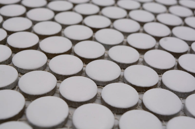 Weiss Keramik Rund Knopf Matt Mosaikfliesen Bad und Küche