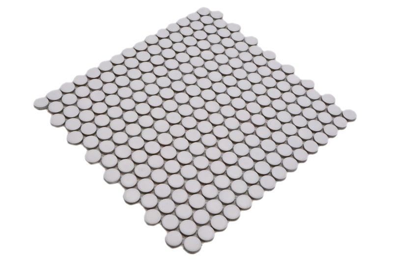 Weiss Keramik Rund Knopf Matt Mosaikfliesen Schweiz Plättli