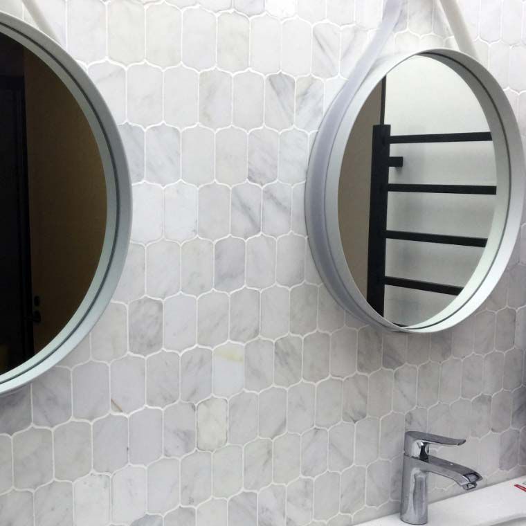 Weiss Marmor Diamant Mosaik Wand und Fliesen Mosaik