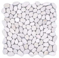 Weiss Matt Kieselstein Mosaikfliese