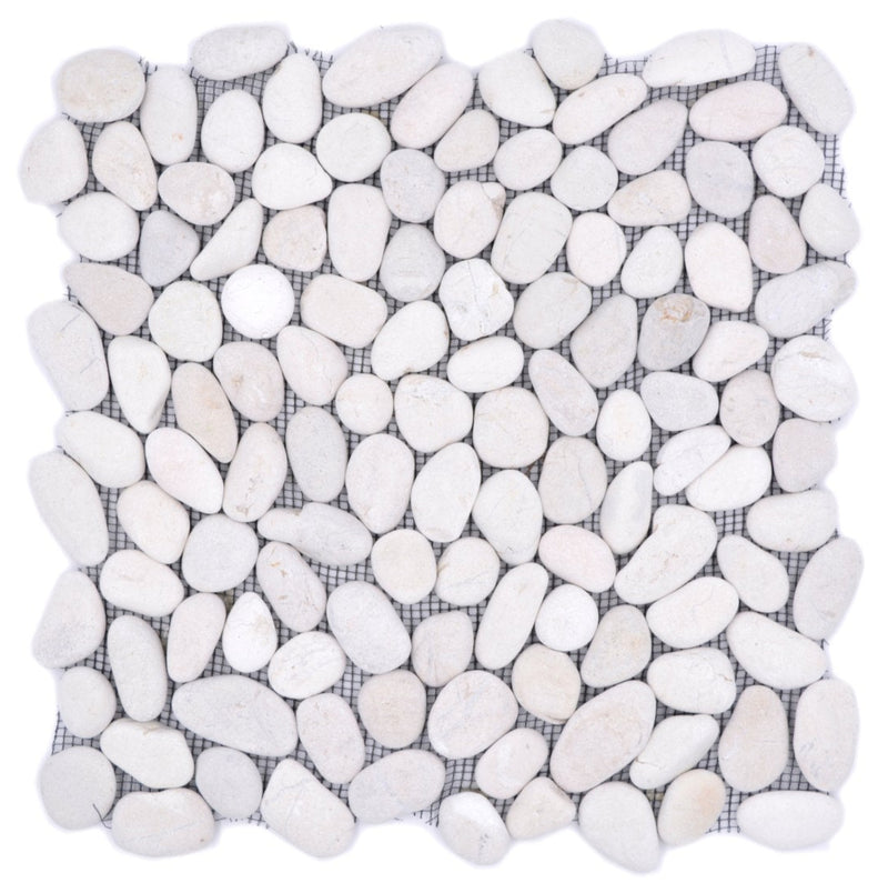 Weiss Matt Kieselstein Mosaikfliese