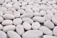 Weiss Matt Kieselstein Mosaikfliese - Pebble Mosaik