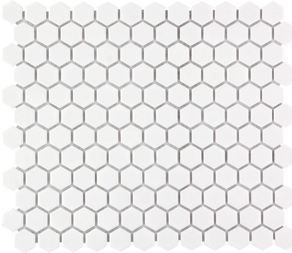 Weiss Matt Mini Hexagon Porzellan Mosaik Fliese