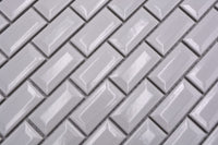 Weiss Metro Mauerverband Glänzend Mosaikfliesen