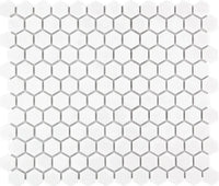 Weiss Mini Hexagon Glanz Porzellan Mosaik Fliese