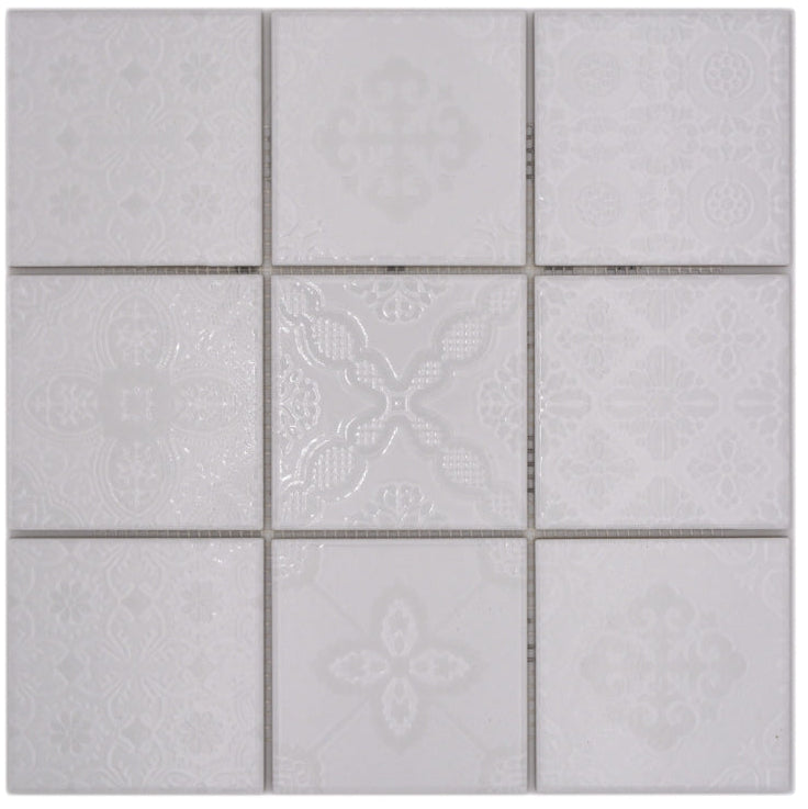 Weiss Muster Keramik Mosaikfliese