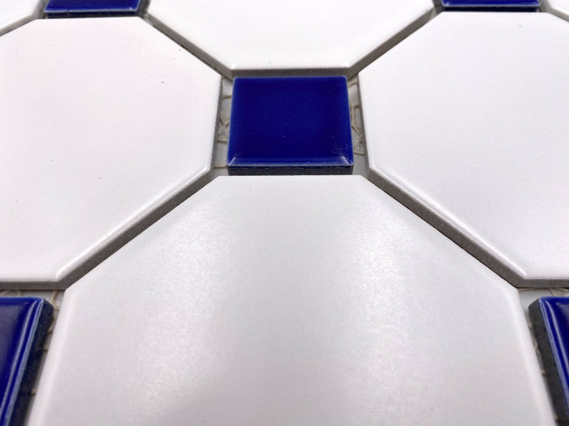 Weisse Blau Rechteck Octagon Matt Mosaik Fliese