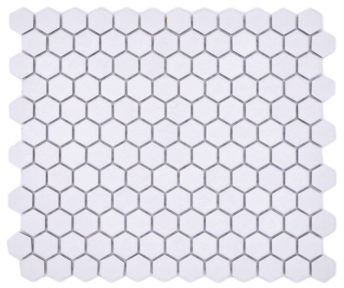 Weisse Hexagon Anti Rutsch Mosaik Fliese