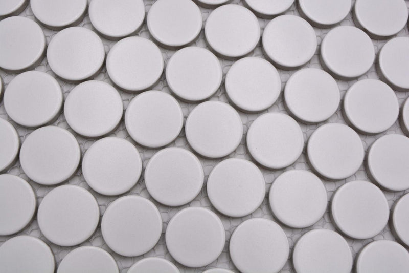 Weisse Matt Rund Knopf Mosaikfliese Bad und Küche