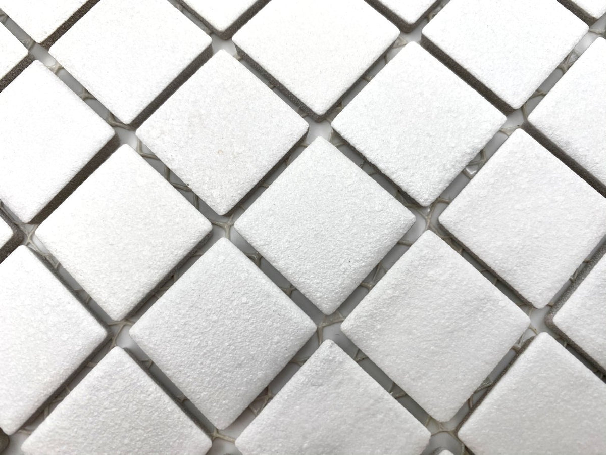 Weisse Anti-Rutsch Quadrat Mosaik Fliese