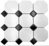 Weisse Schwarze Rechteck Octagon Matt Mosaik Fliese