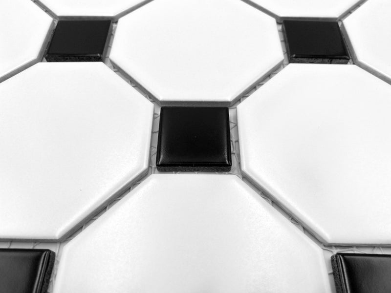 Weisse Schwarze Rechteck Matt Mosaik Fliese