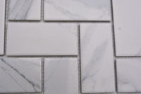 Zürich Herringbone Marmoroptik Keramikmosaik Matt